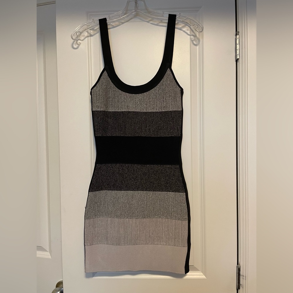 Marciano bandeau dress - size S - black / silver